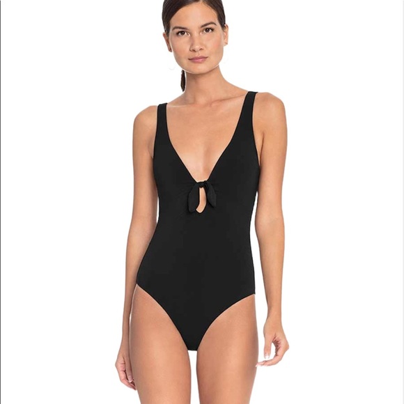 Robin Piccone Other - Robin Piccone Ava Knot Keyhole One Piece Black Underwire Swimsuit Size 4 NWOT